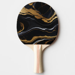 Chic Elegante, goldgelbe Imitate Marmor Tischtennis Schläger