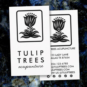 Chic Elegante Logo Stilisierte Tulip Wellness Heil Visitenkarte