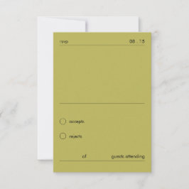 Chic-elegante minimalistische grüne Hochzeits-RSVP RSVP Karte