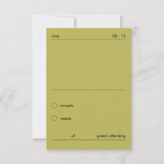 Chic-elegante minimalistische grüne Hochzeits-RSVP RSVP Karte