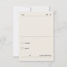 Chic-elegante minimalistische schwarze und elfenbe RSVP karte