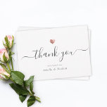 Chic Elegante Moderne Script Rose Goldenes Herz Dankeskarte<br><div class="desc">Dieses moderne,  schicke Rose goldenes Herz-Notizzettel mit handgeschriebenen Schriftzeichen neben Ihren Namen in eleganter Serifentypografie. Dies ist die klassische Version auf weiß.</div>