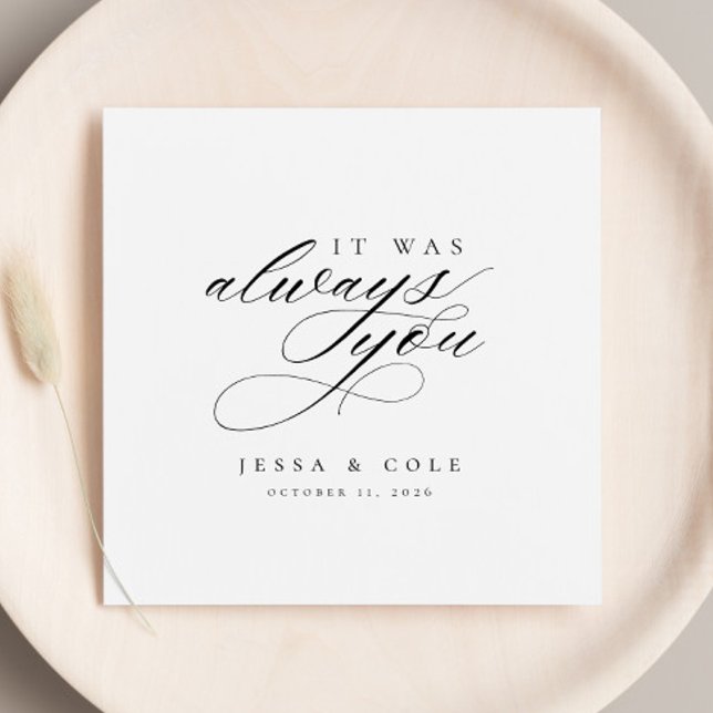 Chic Elegante Romantische Drehschrift Personalisie Serviette (Von Creator hochgeladen)
