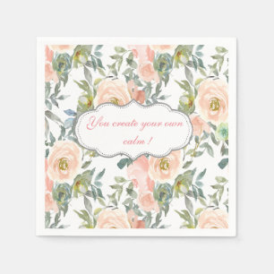 Chic Elegante Rose, Motivierend Botschaft Serviette