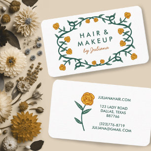 Chic Elegante Rose Rahmen Floral Gold Creme Visitenkarte