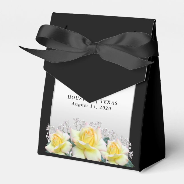 Chic Elegante Rose Silver Wedding Geschenkschachtel (Vorderseite)
