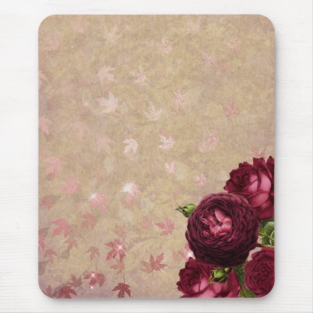 Chic Elegante Rote Rosen Mousepad (Vorne)