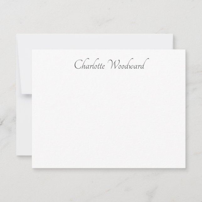 Chic Elegante Script Personalisiert Note Card Mitteilungskarte (Vorderseite)