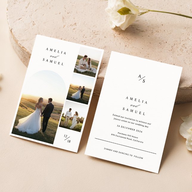 Chic Elegante Typografie FotoCollage Einladung (Von Creator hochgeladen)