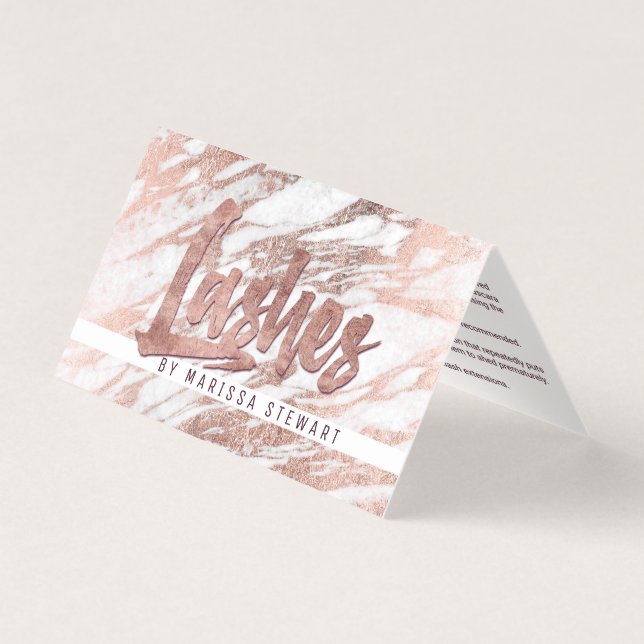 Chic-elegante weiße Rosen-Goldmarmor-Peitschen Visitenkarten (Vorderseite)