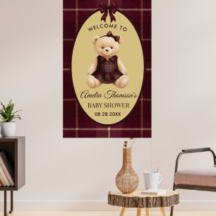 Chic eleganter Teddy-Bär-Baby-Party Poster