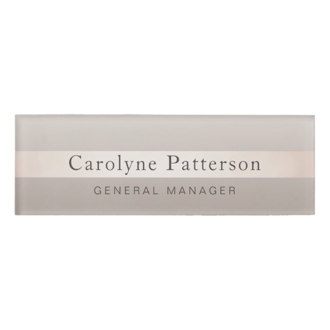 Chic-elegantes berufliches glänzendes namenschild (Vorderseite)