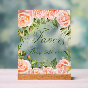 Chic Elegantes Florales Hochzeitsdusche Geschenk Acrylschild