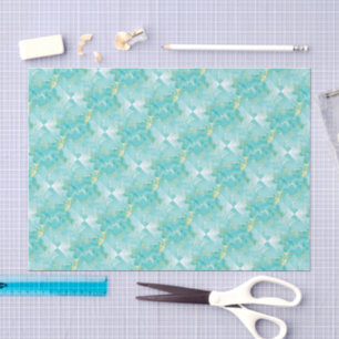 Chic Elegantes Mintgrünes Gold Muschel-Decoupage Seidenpapier