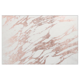 Chic-elegantes Weiß-und Rosen-Goldmarmor-Muster Stoff