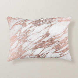 Chic-elegantes Weiß-und Rosen-Goldmarmor-Muster Zierkissen