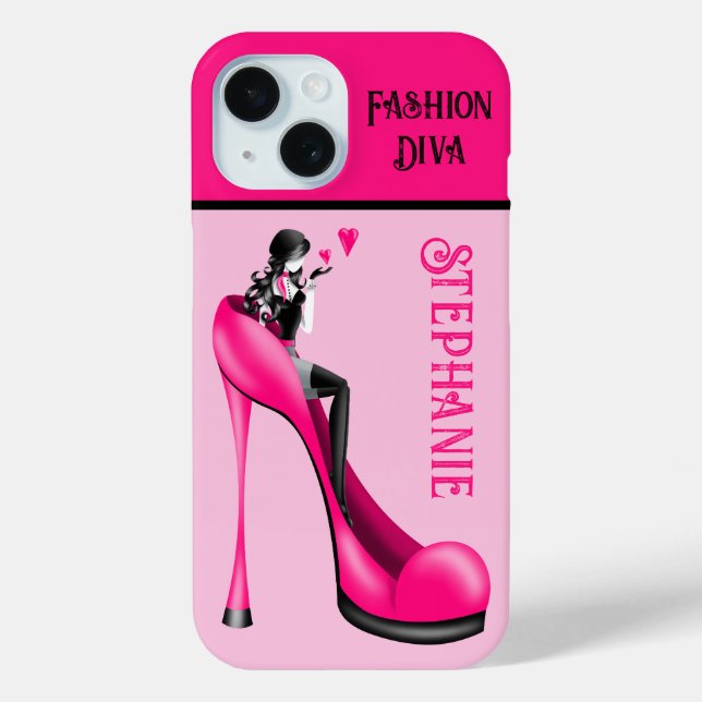 Chic Eleganz: Mode-Dame beim Küsschen-Blasen Case-Mate iPhone Hülle (Rückseite)