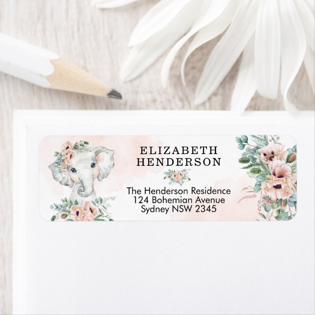 Chic Elephant Baby Girl Blush Blumengrün (Insitu)