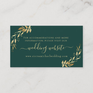 Chic Emerald Green Golden Foliage Webseite Begleitkarte