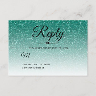 Chic Emerald Green Ombre Sweet 16 UAWG Einladung