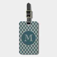 Chic Emerald Ivory Diamond Muster Custom Monogram
