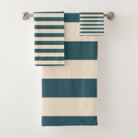 Chic Emerald Off-White Striping Muster