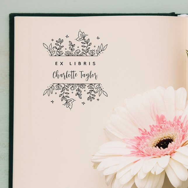 Chic Enchanted Forest Botanical Custom Book Permastempel (Von Creator hochgeladen)