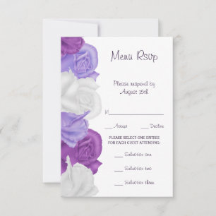 Chic Erbstück-Rosen Hochzeitsmenü RSVP Karte