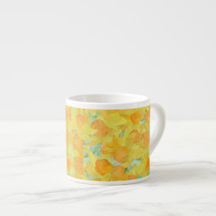 Chic Espresso Coffee Tasse, goldgelbe Daffodien Espressotasse