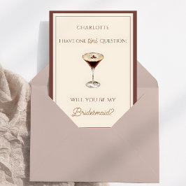 Chic Espresso Martini Themed Bridesmaid Vorschlag Karte