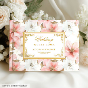 Chic ethereal Blush Aquarell Hochzeitsbuch Gästebuch
