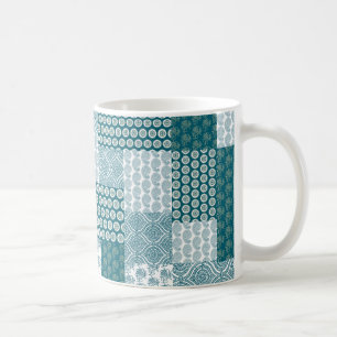 Chic Ethnic Imitats Patchwork Pattern, Aquamarin u Tasse