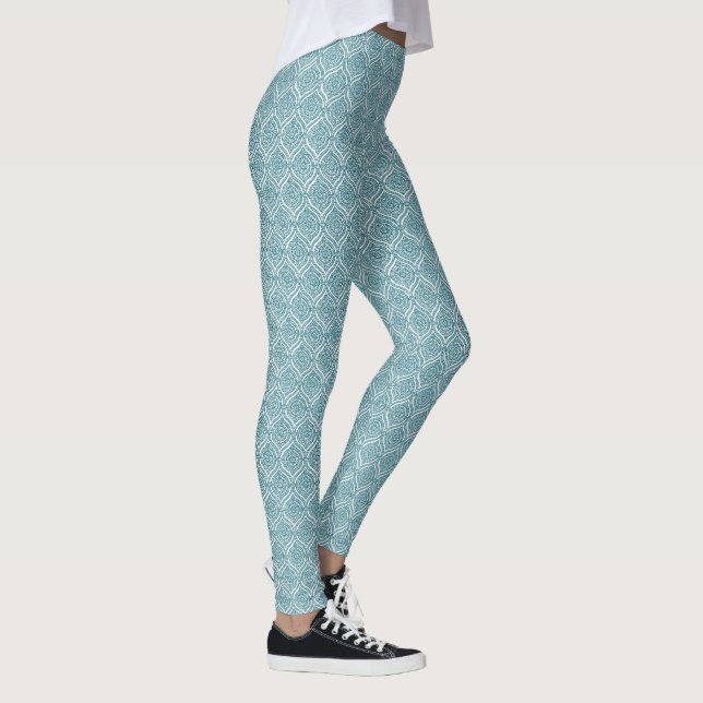 Chic Ethnic Ogee Muster Aquamarin Leggings (Rechts)