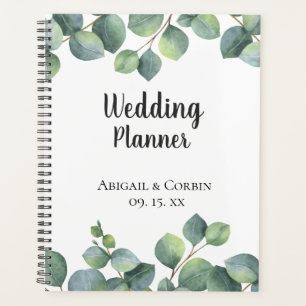 Chic Eucalyptus Foliage Personalisiert Wedding Planer
