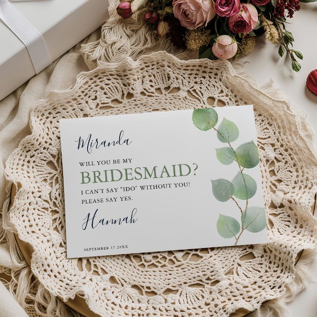 Chic Eukalyptus Greenery wirst du meine Bridesmaid (Von Creator hochgeladen)