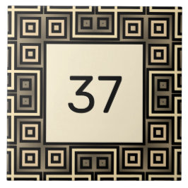 Chic Extravagant Deko Ivory & Gray House Number Pl Fliese