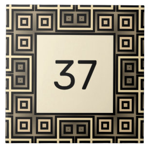 Chic Extravagant Deko Ivory & Gray House Number Pl Fliese