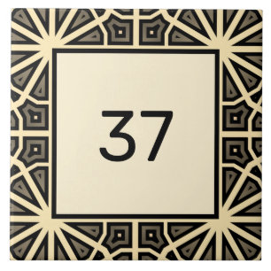 Chic Extravagant Deko Ivory & Gray House Number Pl Fliese