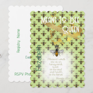Chic Faith Lime Grün Biene Matrix Königin Gold Einladung