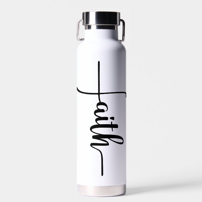Chic Faith Script Cross Trinkflasche (Vorne)