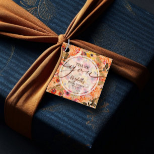 Chic Fall Floral Brautparty Vielen Dank Geschenkanhänger