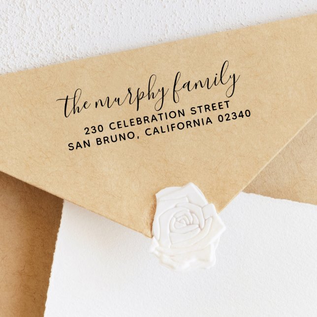 Chic Familienname & einfache Rücksendeadresse Gummistempel (Rubber Stamp Mock-up)