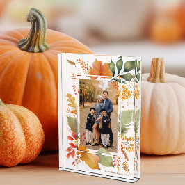Chic Family Erntedank Fall Leaf Border Fotoblock