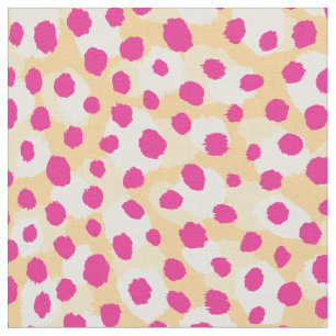 Chic farbenfroh gelb-rosa Geparden Print Polka Pun Stoff