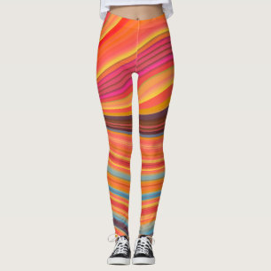 Chic Farbige Abstrakte pink & Gelb Leggings