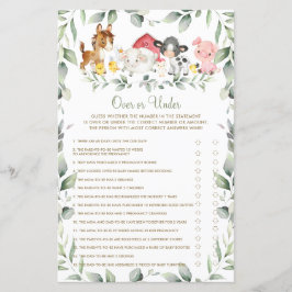 Chic Farm Animals Babydusche über oder unter dem S