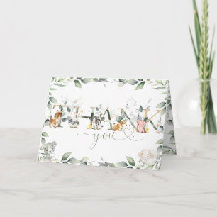 Chic Farm Animals Greenerity Baby Shower Geburtsta Dankeskarte