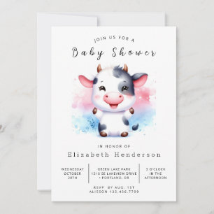 Chic Farm Calf Kuh Baby Dusche Einladung