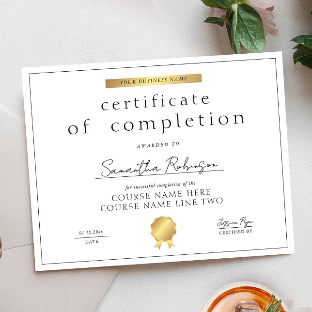 Chic Faux Gold Completion Certificate Course Award (Von Creator hochgeladen)