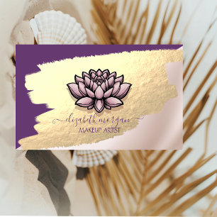 Chic Faux Gold Folie Pinselstrich, Lotus Visitenkarte